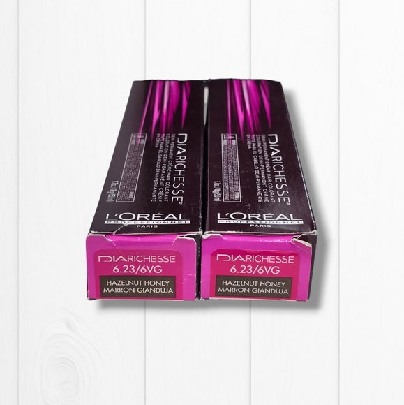 L'Oreal Professionnel DIARichesse 2 Tubes Ammonia-Free 6.23/6VG Hazelnut Honey - Picture 1 of 16